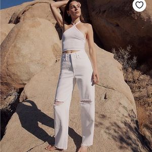Madewell NEW with TAGS - Baggy Straight Tile White Ripped Edition